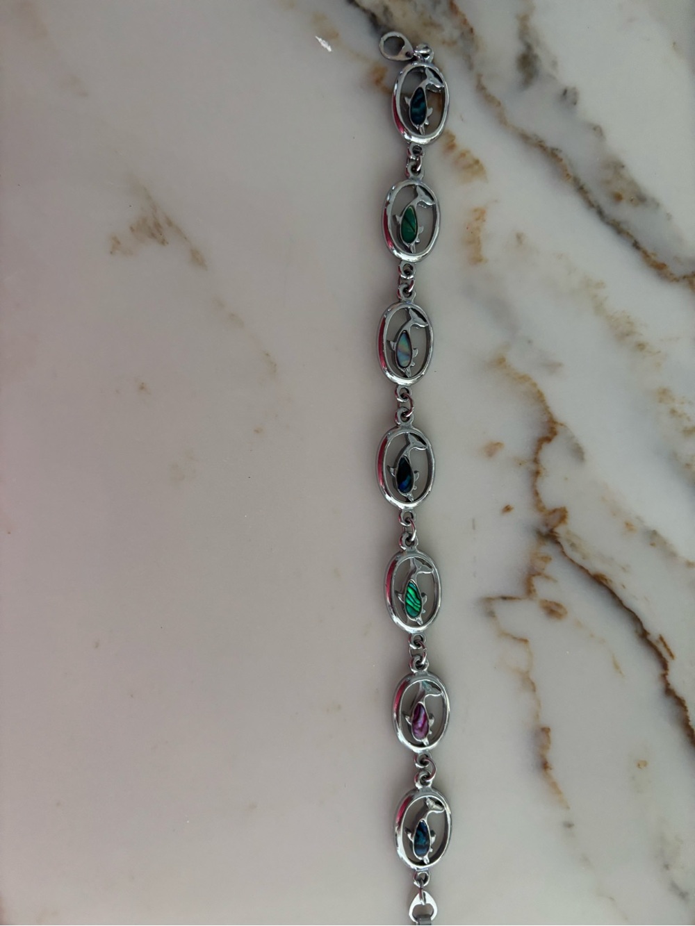 Sterling Silver Multicolor Oval-Link Bracelet
